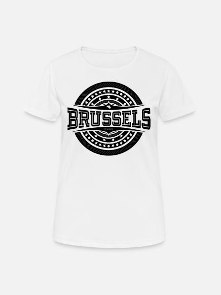 Brüssel Schwarz - Frauen T-Shirt atmungsaktiv - Weiß