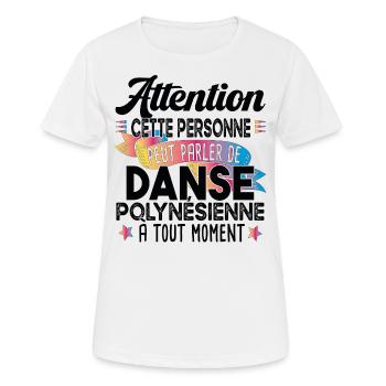 Danse Polynésienne Polynésie Cadeau Danseuse - T-shirt respirant Femme - blanc - Devant - AI Model Female 172 dark (172cm)