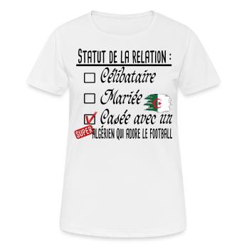 Algérien Football Couple Femme Cadeau Humour Girly - T-shirt respirant Femme - blanc - Devant - AI Model Female 172 dark (172cm)