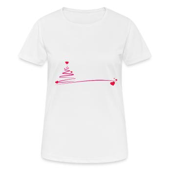 arbre de Noël avec le coeur - T-shirt respirant Femme - blanc - Devant - AI Model Female 172 dark (172cm)