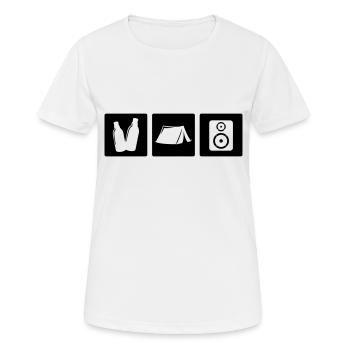 Festival - Frauen T-Shirt atmungsaktiv - Weiß - Vorne - AI Model Female 172 dark (172cm)