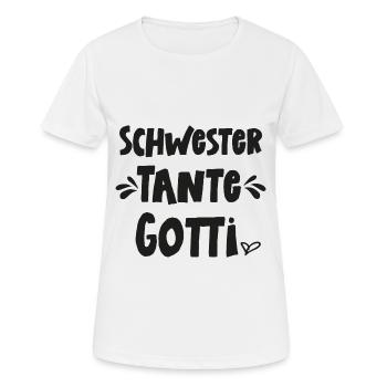 Schwester Tante Gotti wetsch du mis Gotti si Taufe - Frauen T-Shirt atmungsaktiv - Weiß - Vorne - AI Model Female 172 dark (172cm)