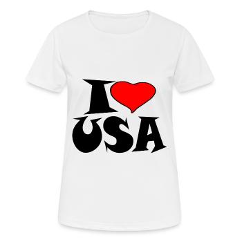 Amerika - I Love Usa - Frauen T-Shirt atmungsaktiv - Weiß - Vorne - AI Model Female 172 dark (172cm)