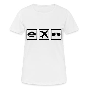 Pilot - Frauen T-Shirt atmungsaktiv - Weiß - Vorne - AI Model Female 172 dark (172cm)