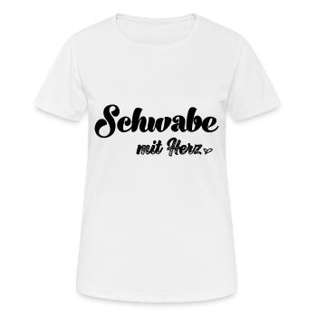 Schwabe mit Herz Spätzle Schwäbisch Schwaben - Frauen T-Shirt atmungsaktiv - Weiß - Vorne - AI Model Female 172 dark (172cm)