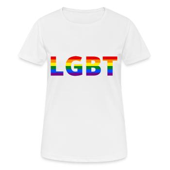 LGBT - T-shirt respirant Femme - blanc - Devant - AI Model Female 172 dark (172cm)