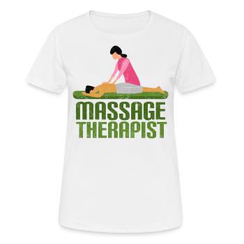 Vintage Massage - Frauen T-Shirt atmungsaktiv - Weiß - Vorne - AI Model Female 172 dark (172cm)