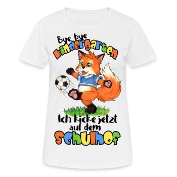 Fußball Fuchs - tolles Geschenk zur Einschulung - Frauen T-Shirt atmungsaktiv - Weiß - Vorne - AI Model Female 172 dark (172cm)