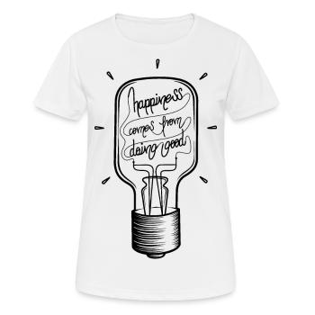 L’ampoule du bonheur rayonne des sentiments de bonheur - T-shirt respirant Femme - blanc - Devant - AI Model Female 172 dark (172cm)