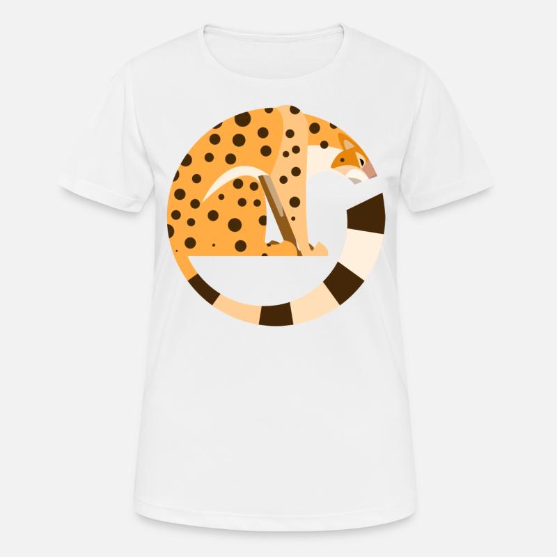 Leopard - Frauen T-Shirt atmungsaktiv - Weiß
