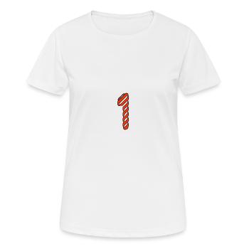 1. 1 AN. 1er ANNIVERSAIRE. ANNIVERSAIRE 1 AN - T-shirt respirant Femme - blanc - Devant - AI Model Female 172 dark (172cm)