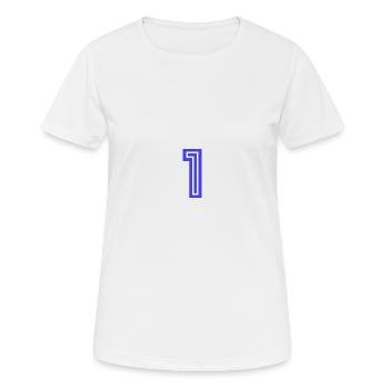 1. 1 AN. 1er ANNIVERSAIRE. ANNIVERSAIRE 1 AN - T-shirt respirant Femme - blanc - Devant - AI Model Female 172 dark (172cm)
