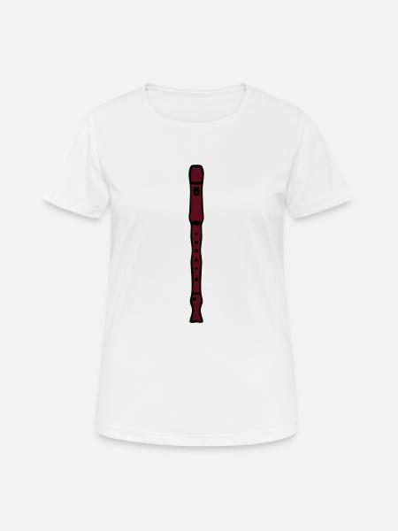 flûte à bec - T-shirt respirant Femme - blanc