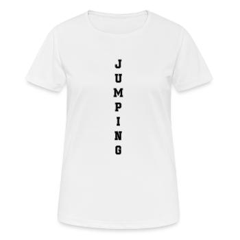jumping trampoline girl jumping jump gift - Women's Breathable T-Shirt - white - Front - AI Model Female 172 dark (172cm)