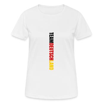 TEAM DEUTSCHLAND - MANNSCHAFT - TEILNEHMER - GER - Frauen T-Shirt atmungsaktiv - Weiß - Vorne - AI Model Female 172 dark (172cm)