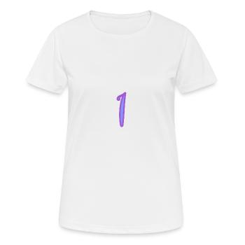 1. 1 AN. 1er ANNIVERSAIRE. ANNIVERSAIRE 1 AN - T-shirt respirant Femme - blanc - Devant - AI Model Female 172 dark (172cm)