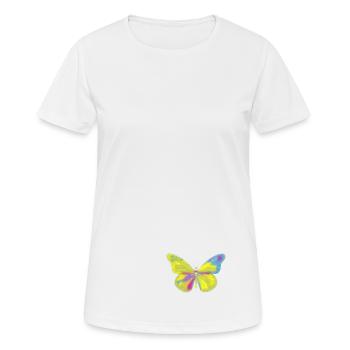 Bunte Schmetterling - Frauen T-Shirt atmungsaktiv - Weiß - Vorne - AI Model Female 172 dark (172cm)