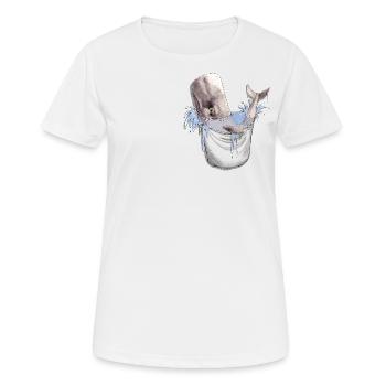 Pottwal in der Tasche - Frauen T-Shirt atmungsaktiv - Weiß - Vorne - AI Model Female 172 dark (172cm)