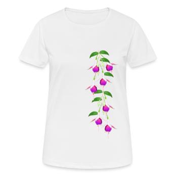 Fuchsia, Blüten - Frauen T-Shirt atmungsaktiv - Weiß - Vorne - AI Model Female 172 dark (172cm)