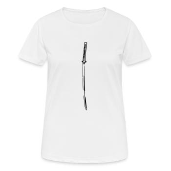 Samurai Japan Katana Ninja Schwert retro Vektor - Frauen T-Shirt atmungsaktiv - Weiß - Vorne - AI Model Female 172 dark (172cm)