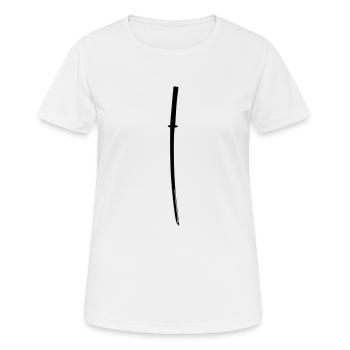 Samurai Japan Katana Ninja Schwert retro Vektor 1 - Frauen T-Shirt atmungsaktiv - Weiß - Vorne - AI Model Female 172 dark (172cm)
