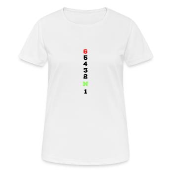 Gear shift gift Motorcycle Bike Biker Motor - Women's Breathable T-Shirt - white - Front - AI Model Female 172 dark (172cm)