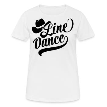 Linedance Linedancing Country Fan - Autocollant - T-shirt respirant Femme - blanc - Devant - AI Model Female 172 dark (172cm)