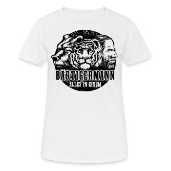 Bärtiger Mann, Bär Tiger Mann, Vater, Papa - Frauen T-Shirt atmungsaktiv - Weiß - Vorne - AI Model Female 172 dark (172cm)
