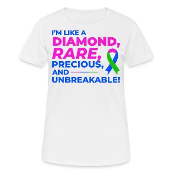 Diamantähnliche seltene Krankheiten zeichnen sich durch das Bewusstsein aus - Frauen T-Shirt atmungsaktiv - Weiß - Vorne - AI Model Female 172 dark (172cm)