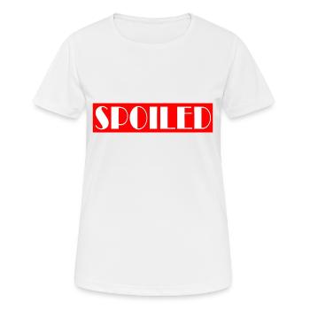 SPOILED - Frauen T-Shirt atmungsaktiv - Weiß - Vorne - AI Model Female 172 dark (172cm)