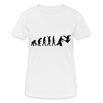 Aikido - Frauen T-Shirt atmungsaktiv - Weiß - Vorne - AI Model Female 172 dark (172cm)