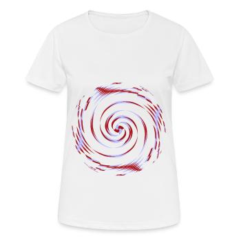 centrifugal pattern, Kreiselmuster - Frauen T-Shirt atmungsaktiv - Weiß - Vorne - AI Model Female 172 dark (172cm)