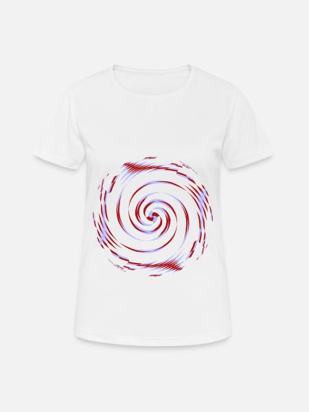 centrifugal pattern, Kreiselmuster - Frauen T-Shirt atmungsaktiv - Weiß