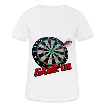 Jeu de fléchettes - Bullseye - Game on - T-shirt respirant Femme - blanc - Devant - AI Model Female 172 dark (172cm)