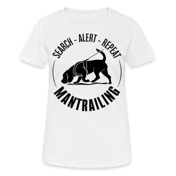 MANTRAILING Chien Sports Recherche Chien Chien Chien - T-shirt respirant Femme - blanc - Devant - AI Model Female 172 dark (172cm)