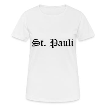 St. Pauli - Frauen T-Shirt atmungsaktiv - Weiß - Vorne - AI Model Female 172 dark (172cm)