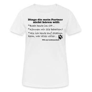 Tiermedizin Leidenschaft Tierliebe Tierarzt TFA - Frauen T-Shirt atmungsaktiv - Weiß - Vorne - AI Model Female 172 dark (172cm)