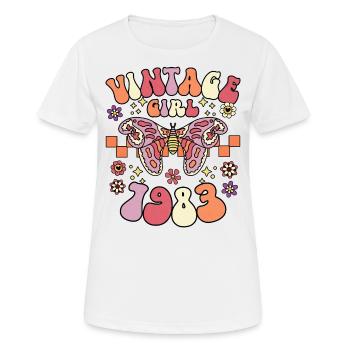 Groovy und Retro 1983 Frau 40 Jahre Jubiläum - Frauen T-Shirt atmungsaktiv - Weiß - Vorne - AI Model Female 172 dark (172cm)