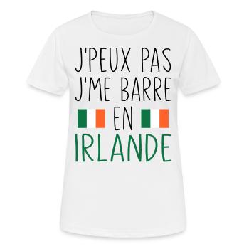Voyage J'peux Pas J'me Barre En Irlande - T-shirt respirant Femme - blanc - Devant - AI Model Female 172 dark (172cm)