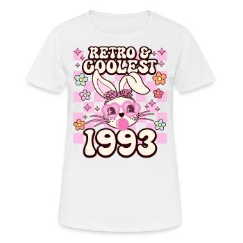 Rétro Cool Fille Née En 1993 30 Ans Anniversaire - T-shirt respirant Femme - blanc - Devant - AI Model Female 172 dark (172cm)
