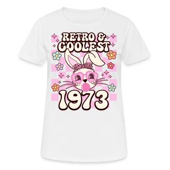 Rétro Cool Fille Née En 1973 50 Ans Anniversaire - T-shirt respirant Femme - blanc - Devant - AI Model Female 172 dark (172cm)