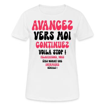 Humour Super Cadeau Pour Infirmière - T-shirt respirant Femme - blanc - Devant - AI Model Female 172 dark (172cm)