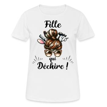 Bun Girl Tearing Super Girl - Women's Breathable T-Shirt - white - Front - AI Model Female 172 dark (172cm)