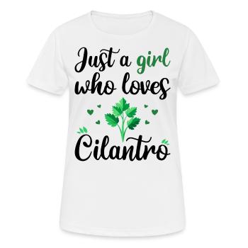 Humour Femme Fille Qui Aime La Coriandre - T-shirt respirant Femme - blanc - Devant - AI Model Female 172 dark (172cm)