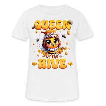 Queen of the Hive loves Bees Mom - Women's Breathable T-Shirt - white - Front - AI Model Female 172 dark (172cm)