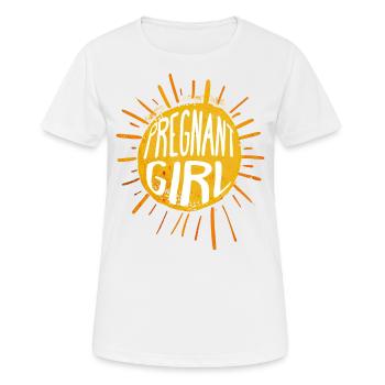 Été Annonce Grossesse Maman Enceinte - T-shirt respirant Femme - blanc - Devant - AI Model Female 172 dark (172cm)