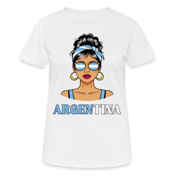 Argentina Flag Women Argentina - Women's Breathable T-Shirt - white - Front - AI Model Female 172 dark (172cm)