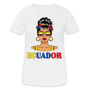 Drapeau Équateur Femme Équatorienne - T-shirt respirant Femme - blanc - Devant - AI Model Female 172 dark (172cm)