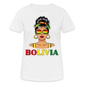 Drapeau Bolivie Femme Bolivienne - T-shirt respirant Femme - blanc - Devant - AI Model Female 172 dark (172cm)
