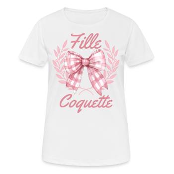 Élégante Fille Coquette Féminine Femme - T-shirt respirant Femme - blanc - Devant - AI Model Female 172 dark (172cm)